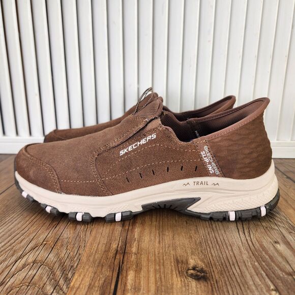 Skechers Slip-Ins Hillcrest Cedar Root Mens Sz 7.5 Brown Hands Free Trail Shoes main image 9